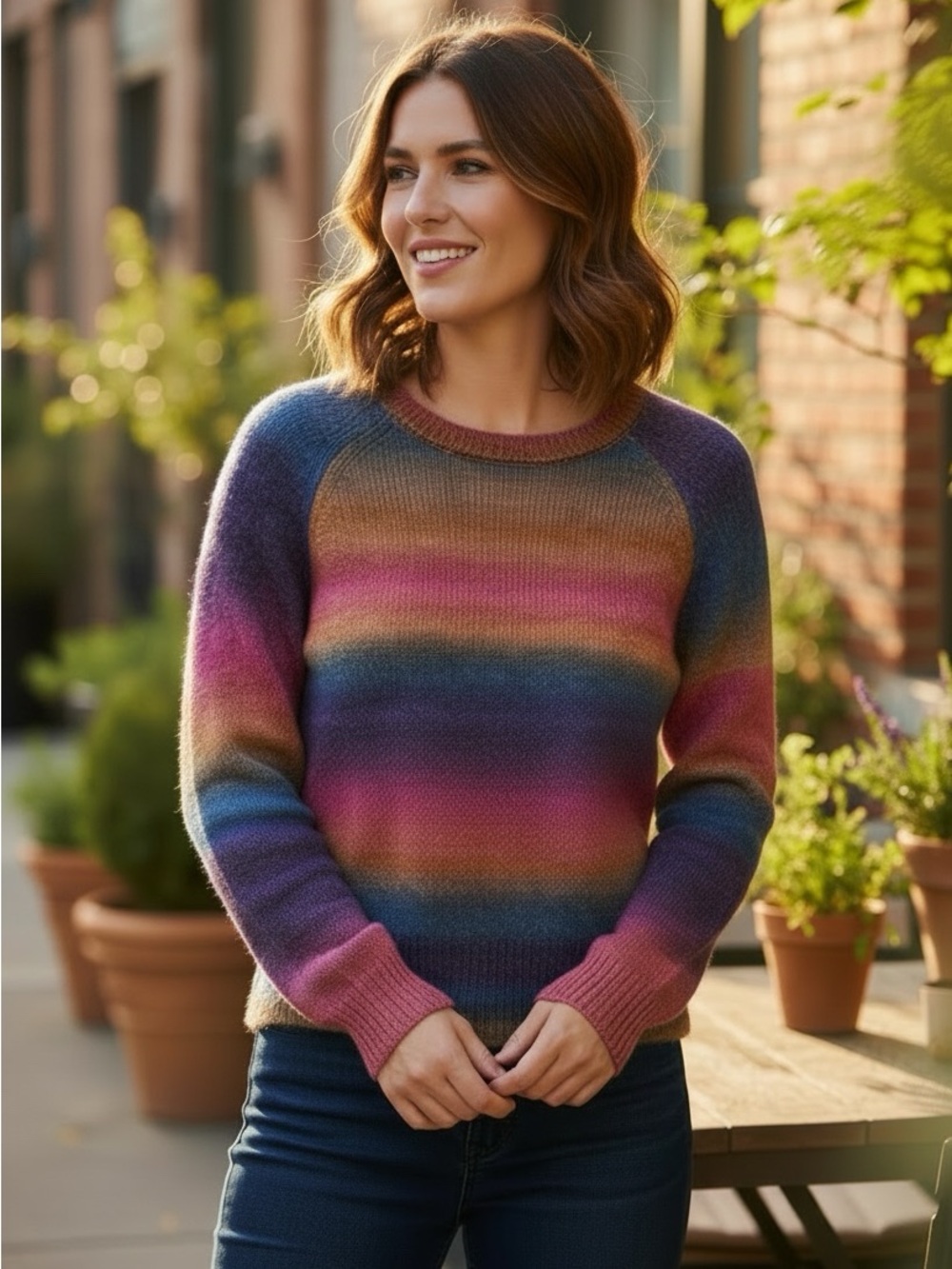 NWT BB Dakota Steve Madden Ombré Sweater Women’s Size XS Oversized Multi Colored
